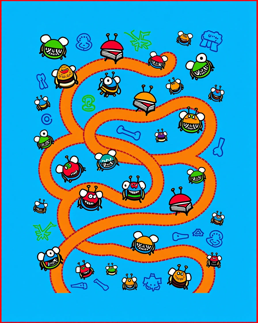 Funky Monster Race Track Rug