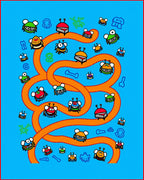 Funky Monster Race Track Rug
