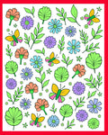 Playful Spring Butterfly Floral Collection Rug