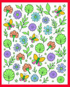 Playful Spring Butterfly Floral Collection Rug