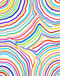 Colorful Wavy Abstract Lines Rug