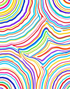Colorful Wavy Abstract Lines Rug