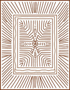 Brown Earthy Radial Sunburst Lines Rug