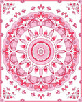 Crimson Pink Floral Medallion Rug
