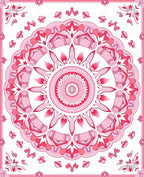 Crimson Pink Floral Medallion Rug