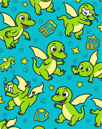 Whimsical Green Dragon Starry Night Rug