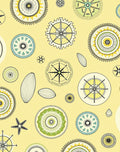 Yellow Nautical Compass Medallion Rug