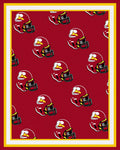 Crimson Yellow Football Helmet Repeating Pattern Rug
