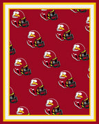 Crimson Yellow Football Helmet Repeating Pattern Rug