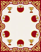 Regal Gold Trophy Red Medallion Border Rug