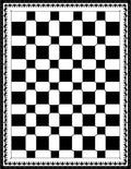 Classic Black White Checkerboard Borders Rug