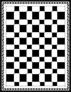 Classic Black White Checkerboard Borders Rug