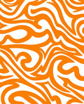 Vibrant Orange Swirl Abstract Rug