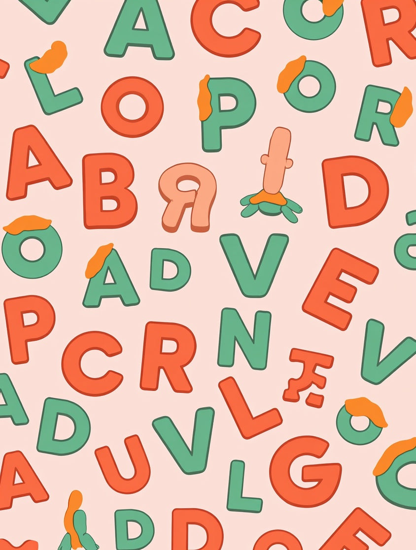 Retro Alphabet Scatter Rug