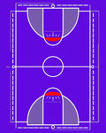 Purple Court Lines Abstract Rug