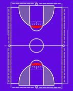 Purple Court Lines Abstract Rug