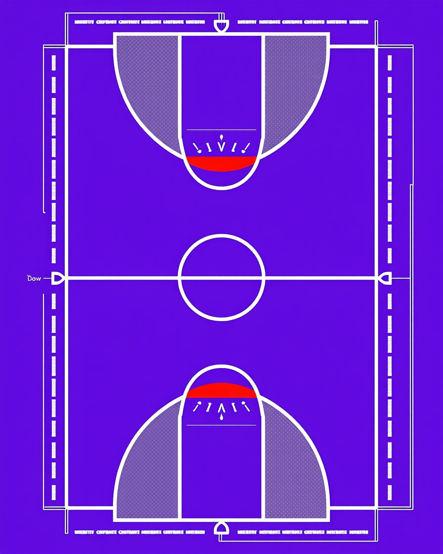Purple Court Lines Abstract Rug