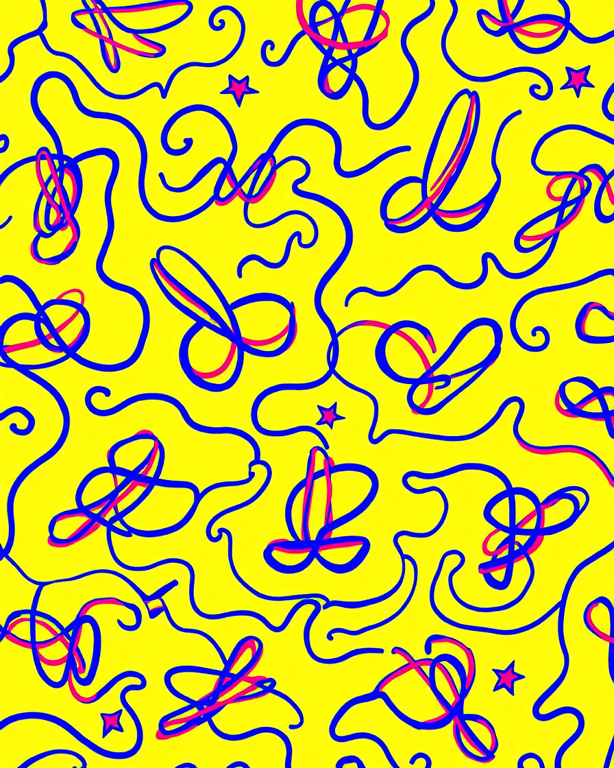 Retro Yellow Blue Swirls Starburst Rug