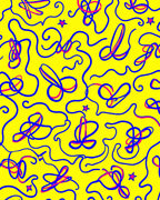 Retro Yellow Blue Swirls Starburst Rug