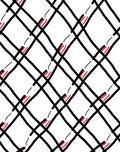Black Red Diamond Lattice Rug