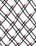 Black Red Diamond Lattice Rug