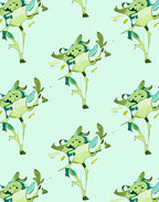Whimsical Light Green Creature Swirl Rug