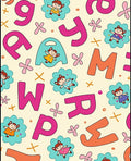 Playful Alphabet Characters Garden Graphic Rug