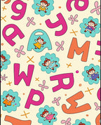 Playful Alphabet Characters Garden Graphic Rug