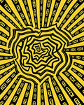 Radiant Yellow Geometric Sunburst Rug