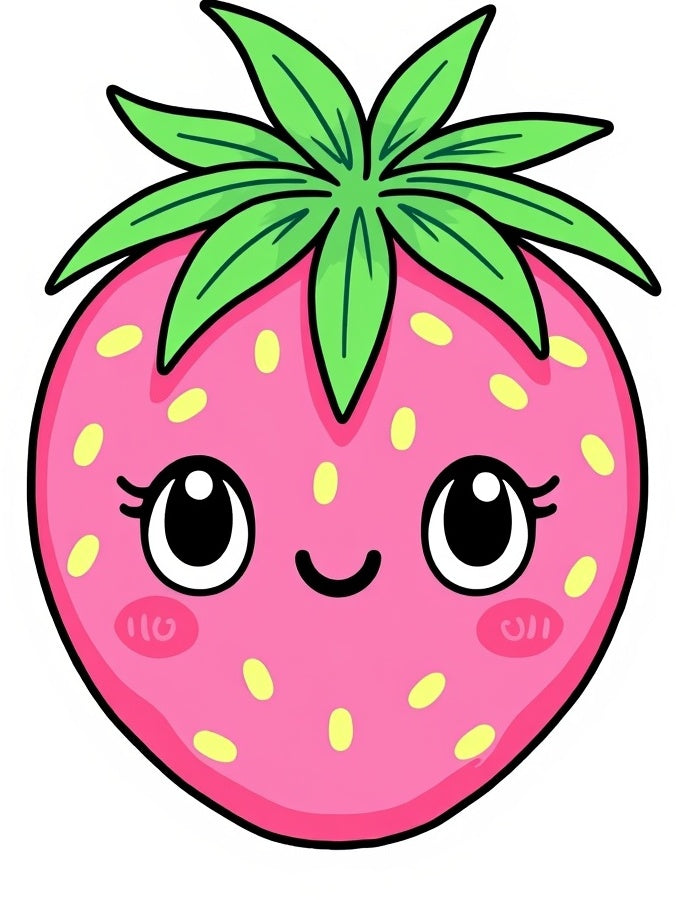 Cute Pink Strawberry Face Rug