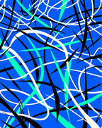 Vivid Blue Abstract Line Infusion Rug