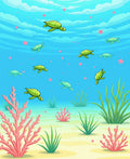 Serene Sea Turtle Coral Reef Scene Rug