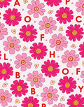 Pink Daisy Garden Alphabet Rug