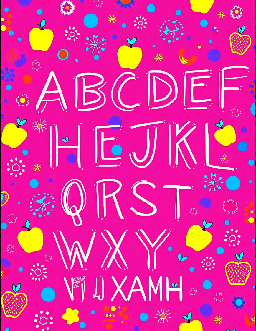 Pink Alphabet Garden Rug