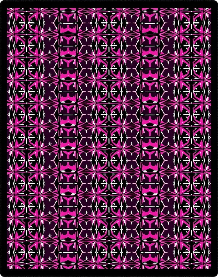 Hot Pink Geometric Kaleidoscope Rug