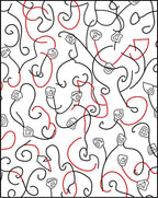 Abstract Red Black Scribble Buds Rug