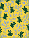 Whimsical Green Creatures Yellow Garden Rug