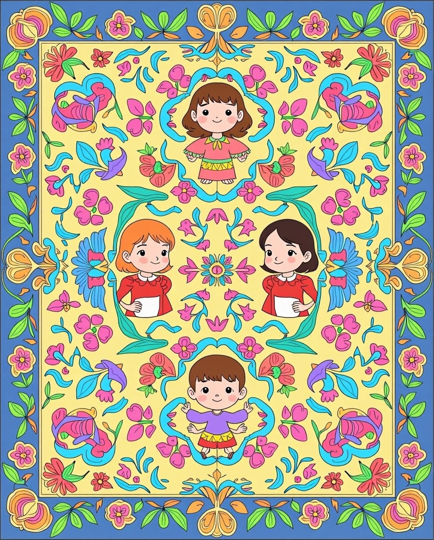 Kids Floral Yellow Rug