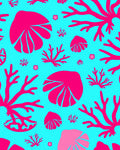 Vivid Pink Coral Ocean Foliage Rug