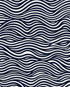 Ink Black White Flowing Waves Rug