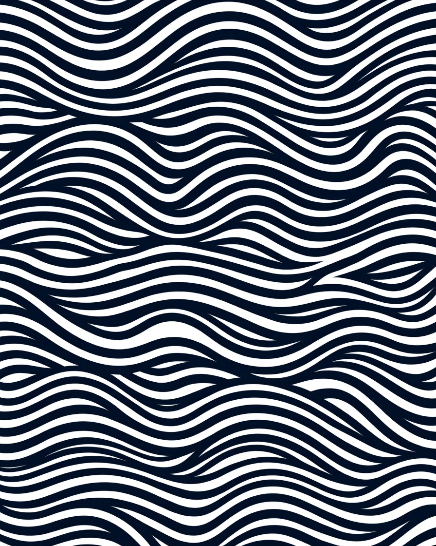 Ink Black White Flowing Waves Rug