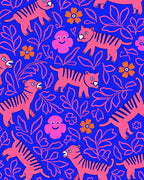 Pink Tiger Floral Meadow Rug
