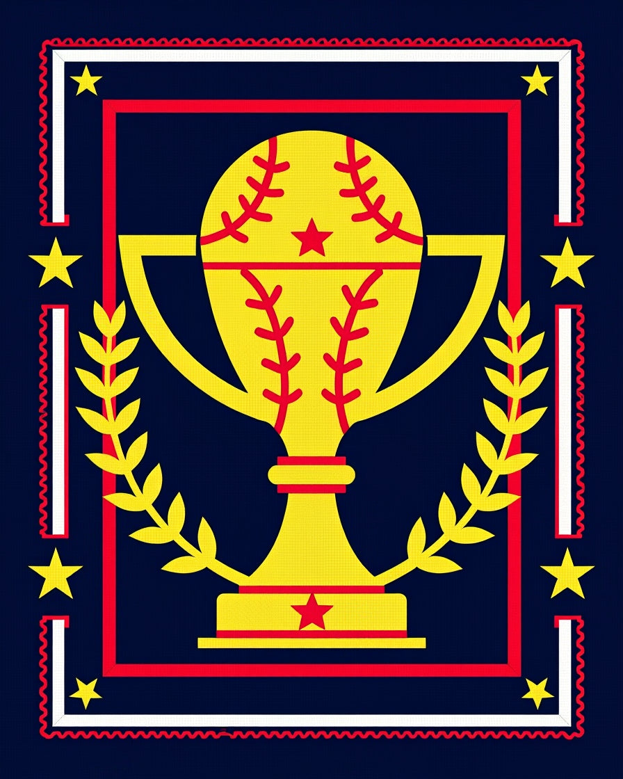 Winning Trophy Baseball Field Border Rug
