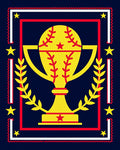 Winning Trophy Baseball Field Border Rug