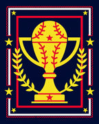 Winning Trophy Baseball Field Border Rug