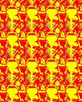 Bold Red Yellow Floral Repeat Rug