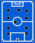 Blue White Hexagon Soccer Field Rug