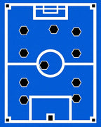 Blue White Hexagon Soccer Field Rug