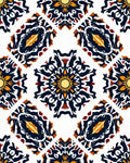 Navy Amber Sunburst Medallion Collage Rug