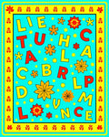 Bright Alphabet Floral Border Rug